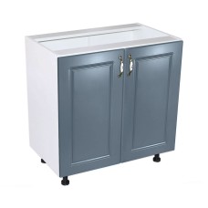 Masca pentru chiuveta cu 2 usi Zebra, Alba/MDF Albastru, fara blat, 80 x 82 x 50 cm